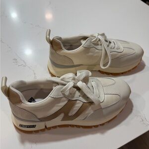 Women’s Off White and Gold Sneakers